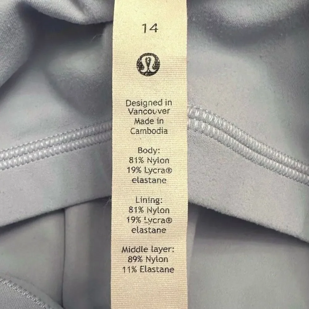Lululemon Align Light Support Cropped V-Neck Yoga Chambray Tank Top Size 14